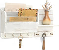 Rebee Vision Key Holder Wall Mount with Mail Slot for Home Decor, Whitewash by REBEEVISION