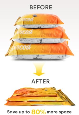 Travel Vacuum Bags with Pump, 15 Pack Vacuum Storage Bags for Clothing, Brushless Motor Type-C Rechargeable Pump, Compression Packing Bags for Travel, Closet and Home Storage, Cloud White - Image 3