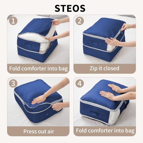 DIMJ Comforter Storage Bag 6 Pack - Blanket Storage Organizer Compression Bags, Large Capacity Ultra Space Saving Self Compression Organize for Bedding, Pillow, Duvet, Sheet Storage with Zipper Window - Image 5