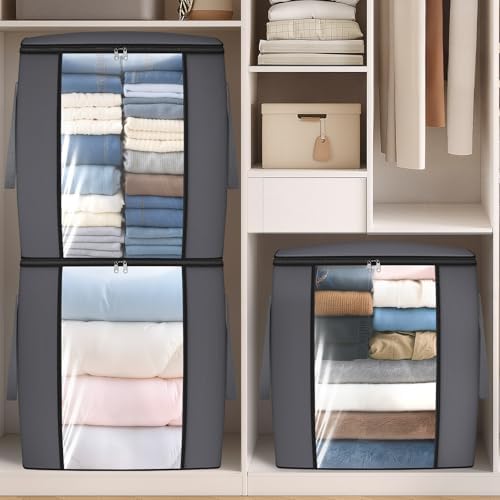 TasticTotes 120L Extra Large Blanket Clothes Storage Bags, Black, 4 Pack - Image 7