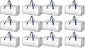 HealSmart 12 Pack Extra Large Moving Bags with Zippers & Carrying Handles, Heavy-Duty Storage Tote Moving Boxes for Dorm Room Essentials Storage Bags, Clear by HealSmart