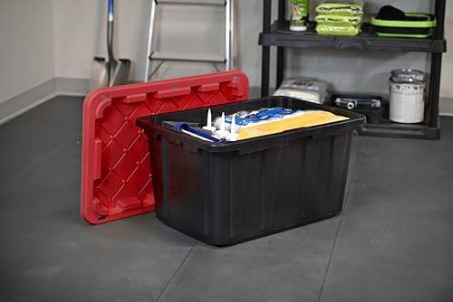 CX Xtra Tall Heavy Duty Black 27-Gallon Stackable Plastic Storage Bins, 4pk - Image 2