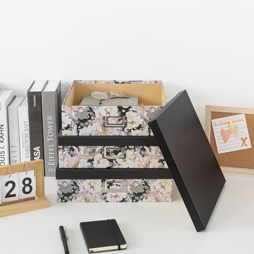 Soul & Lane - Floral Jumbo Scrapbook Storage Boxes with Lids, Set of 3 - Image 7