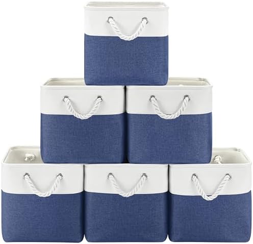 Patvingot 11-Inch Fabric Cube Storage Bins with Handles,6 Pack,Foldable by Patvingot
