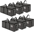 Kuber Industries Pack of 6 Durable Jumbo Storage Bags For Clothes Large With Zip & Handles | Packers & Movers Under Bed Storage Organizer Box for Clothes, Blanket & Toys | Dark Grey by Kuber+Industries