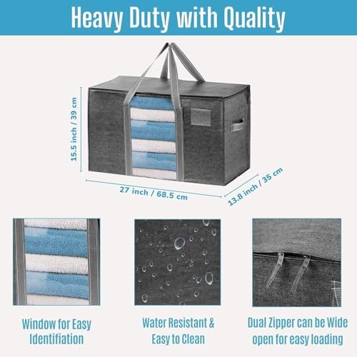 VENO 10 Pack Heavy Duty Moving Bags w/Clear Window,Extra Large Storage Bag - Image 3