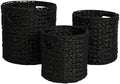 happimess Avery 3-Piece Cylinder Nesting Baskets 13", Black by Happimess