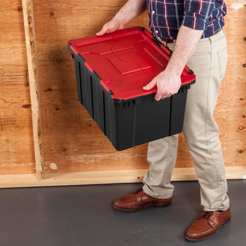 Sterilite Industrial Storage Tote with Lids for Garage, 12 Gallon, 6-Pack - Image 5