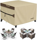 RICHIE Outdoor Patio Furniture Cover - Heavy Duty Waterproof 600D Tough Canvas Protector for Square Table Cover, All-Season Dining Table and Chair Cover (62L x 62W x 28H Inch) by RICHIE