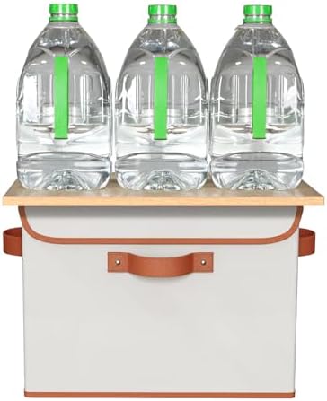 Univivi Fabric Storage Bins with Lid, Stackable Storage Box, Beige, 3 PCS - Image 6