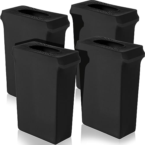 Windyun 4 Pcs 23 Gallon Spandex Trash Can Cover for Events,Black by Windyun