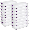 Sterilite 16-Pack 60 Quart ClearView Latch Box, Wheeled Underbed Organizer Bins with Latching Lids - Clear Plastic Organization Containers for Closet, Bedroom, Shelving Units and Everyday Home Storage by Sterilite