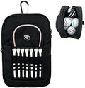 Golf Bag Pouch for Balls and Accessories | 3 Zipper Pockets | Detachable Clip | Store Up to 15 Balls | Front Tee Holder and 10 Bamboo Tees 3 1/4 in by VIVAEAGLE