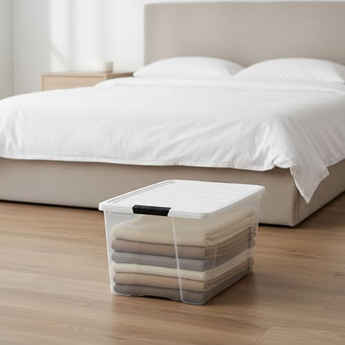 IRIS USA 72 Qt Storage Bins with Lids, 4 Pack, BPA-Free, Clear/White - Image 5
