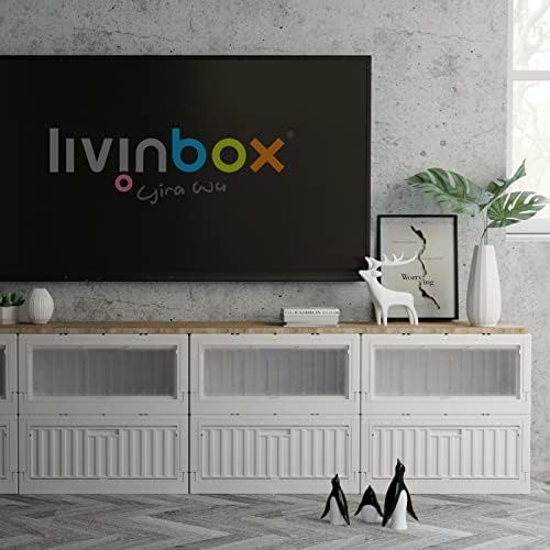 livinbox 45L collapsible storage bins with door, comic books container, dust-proof stack-able folding box for Home Office Bedroom Dorm Toys Bedding, white & transparent, FB-6432S-WTTR - Image 4