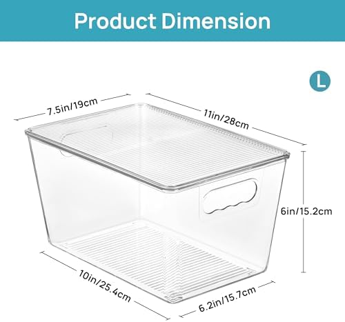 Vtopmart 12 Pack Clear Stackable Storage Bins with Lids and Handles, Large - Image 2
