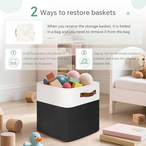 FinishingBo 11 inch Cube Storage Bin 6 Pack, Cube Organizer Bins - Image 6