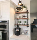 DR.IRON Industrial Pipe Shelving 3 Tiers Wall Mount, Rustic Storage Shelves, Retro Bathroom Shelving (Black, 32" L) by DR.IRON