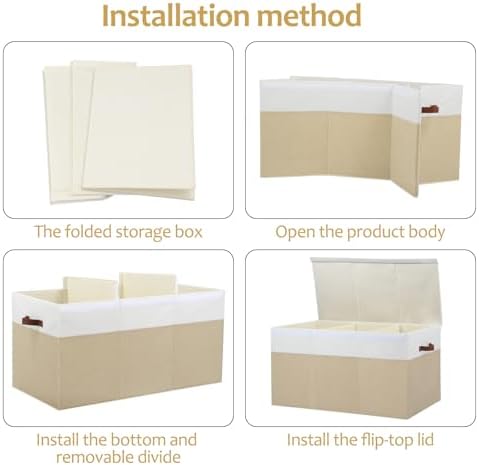 Extra Large Toy Storage Box with Lid,Toy Chest Bin Basket with Dividers - Image 7