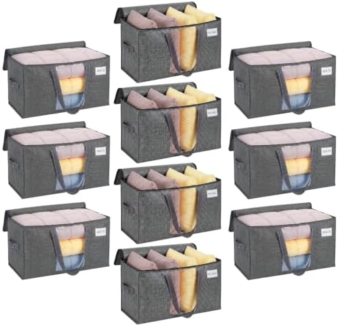 VENO Moving Bags, Wide Open Top, Clear Window, Gray, 10 Pack by Veno