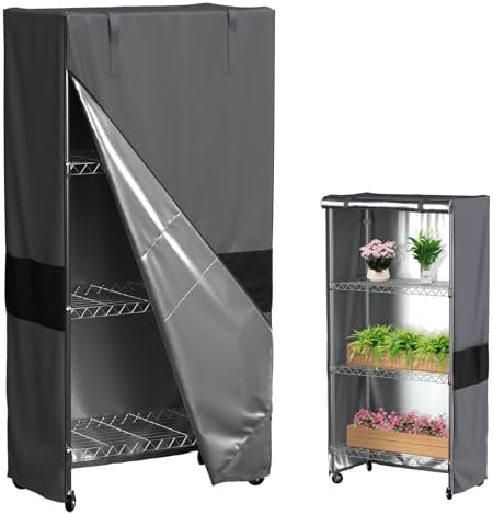 Wire Shelf Cover 36" W x 18" D x 54" H, 600D Zippered Storage Rack Cover by MOLLYAIR