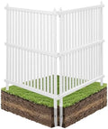 VEVOR 2 Panels Outdoor Privacy Screen, 36 x 45 in Air Conditioner Fence with 19.7 in Ground Stakes, Pool Equipment Enclosure, Strip Vinyl Privacy Fence, Ideal for Trash Can and A/C Units, White by VEVOR