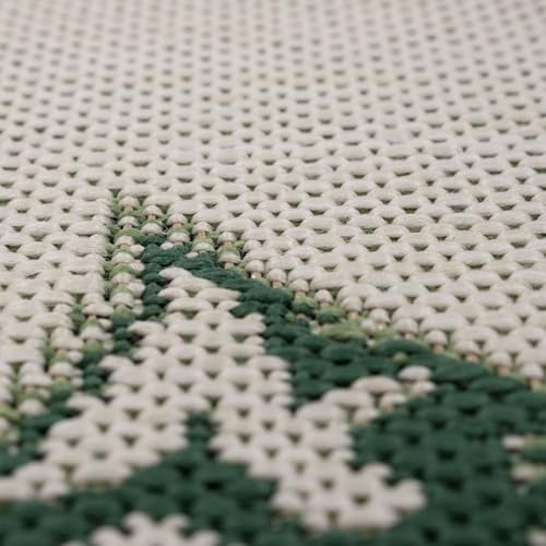 Paco Home Tropical Outdoor Rug Jungle Leaves Design for Patio in Green Beige, Size: 7'10" x 11'2" - Image 2