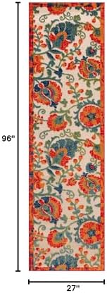 Nourison Home Aloha Red Multicolor 2'3" x 8' Area Rug - Easy Clean, Non Shedding, Bed Room, Living Room, Dining Room, Kitchen (8' Runner) - Image 2