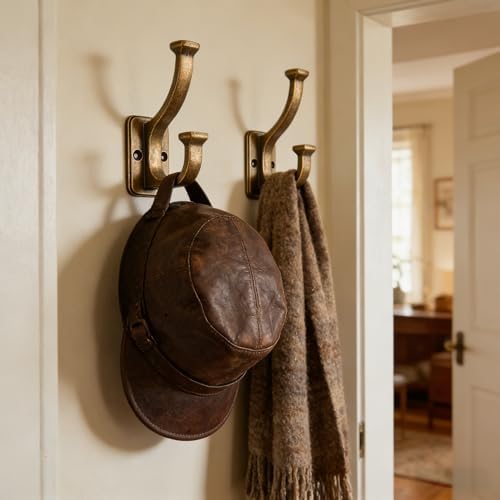 10 Pack 4-1/2inch Antique Brass Coat Hooks - Image 4
