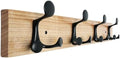 SKOLOO 24-Inch Wood Coat Rack Wall Mount with 4 Triple Hooks - Ideal for Family Entrances, Classrooms, and Pet Supplies Storage - Perfect Coat Hooks for Wall, Black on Natural by SKOLOO