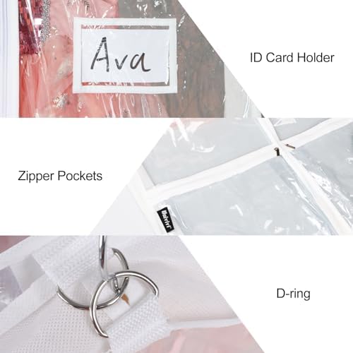 Univivi 40 Inch Dance Costume Garment Bags for Dancers, Clear, 12 Pack - Image 3