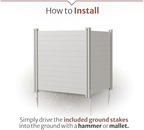 Enclo Premium White Vinyl Privacy Screen, DIY No Dig Kit - Image 4
