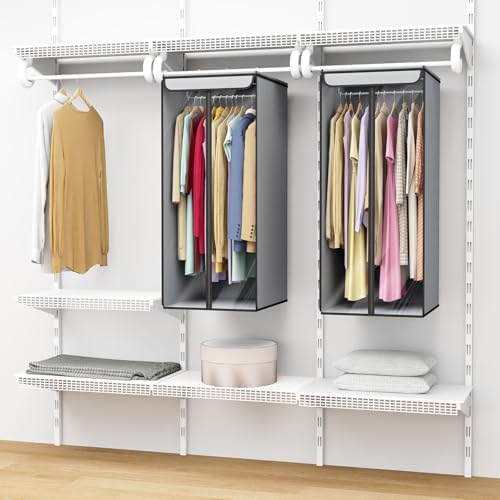 Univivi Garment Bags for Hanging Clothes, Cloth Bag 40 In, 2 PCS, Grey - Image 6