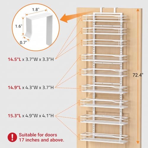 Moforoco White 9-Tier Over The Door & Wall Mount Pantry Organizer - Image 2