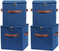 4PCS Storage Cubes with Lids Cotton Linen Fabric Bins Boxes by VinneGenzz