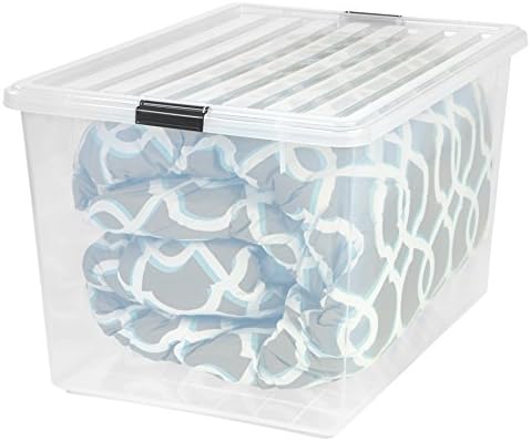 IRIS USA 132 Qt Stackable Storage Bins with Lids, Clear by IRISUSA