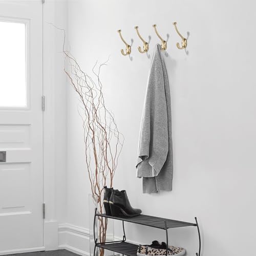 khtumeware The 10 Pack 5-1/2 inch Champagne Bronze Coat Hook zinc Alloy mudroom hooks is Suitable for bathrooms, Behind Doors, bedrooms, and is a Towel Robe Hooks for Both Household and Commercial use - Image 5