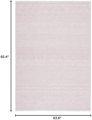 SAFAVIEH Washable Rug Outdoor Courtyard Collection - 5'3" x 7'7", Ivory & Pink, Non-Shedding & Easy Cleaning, Ideal for Patio, Backyard, Mudroom (CY8196-56212) - Image 6