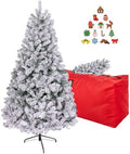 ULICO 5ft Snow Flocked Artificial Christmas Tree,Premium Spruce Xmas Tree with 600 Branch Tips, Fake Christmas Tree with Foldable Metal Base Stand,Home, Office,Party Decoration by Ulicoprofessionalpersonalized