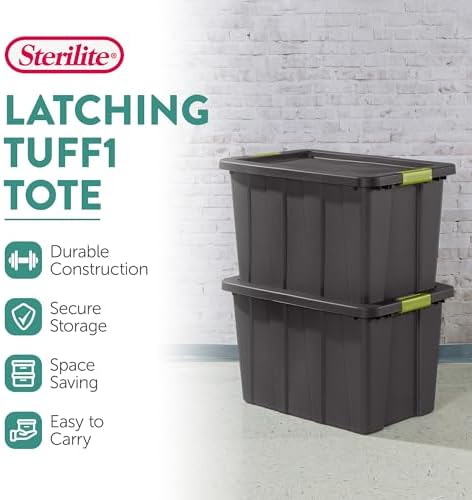 Sterilite Tote, Plastic Storage Bins with Snap Lids, 30 Gallon, 4-Pack - Image 3