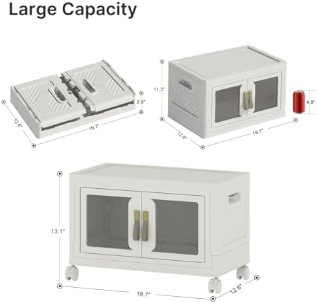 84QT Stackable Storage Bins with Lids, 21Gal Foldable Storage Cabinets - Image 2