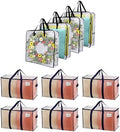 VENO 10-Pack Clear Moving & Storage Bag Bundle: Includes 6 Heavy Duty Moving Bags and 4 (30") Wreath Storage Totes for Clothes, Bedding, and College Dorm Essentials by Veno