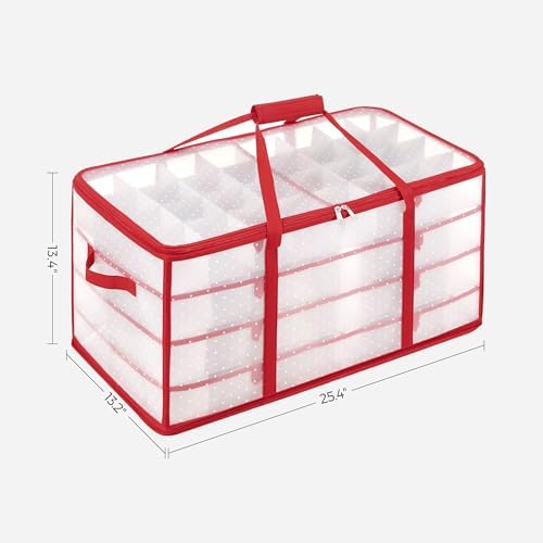 SONGMICS Large Christmas Ornament Storage Box, with 128 Slots - Image 6