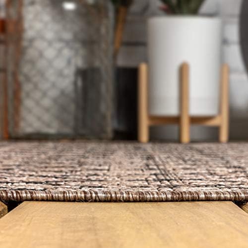Eyely Moroccan Woven Square Rug 4X4 Natural/Black, Indoor Outdoor Rug - Image 3