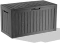 Vixzen 85 Gallon Deck Boxes Outdoor Waterproof, Lockable Outdoor Storage Box for Patio Cushions Storage Furniture,Garden Tools, Pool Supplies, Weatherproof and UV Resistant (Black, 85 Gallon by Vixzen