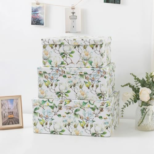 Soul & Lane - Magnolia Garden Decorative Storage Boxes with Lids, Set of 3 - Image 2