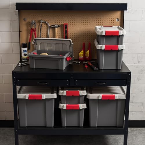 IRIS USA 5-Pack 3 Gal Heavy Duty Lockable Storage Totes with lids, Gray - Image 2