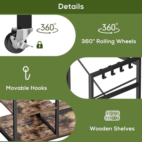 Wooden Golf Bag Storage Stand, Farmhouse Style Sports Equipment Organizer, Garage Organizer for Golf Equipment, Clubs, Balls and Accessories - Image 3