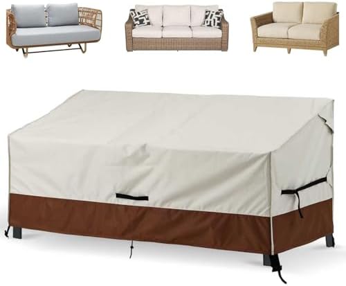 Patio Loveseat Cover Waterproof 420D Bench Cover, 90"x40"x33", Brown by AloomisDirect