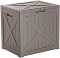 Vixzen 32 Gallon Deck Boxes Outdoor Waterproof, Lockable Outside Storage Box for Patio Cushions, Garden Tools, Pool Supplies (Grey, 32 Gallon) by Vixzen